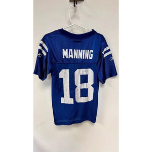 Vintage Reebok Boys Blue #18 Payton Manning NFL Indianapolis Colts Jersey Medium